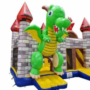 Hüpfburg mit einem Drachen